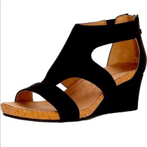 Black Wedge Sandals